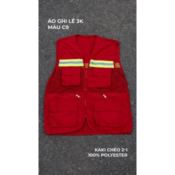 Áo ghi lê kỹ sư 6 túi màu đỏ chính hãng GAKVN