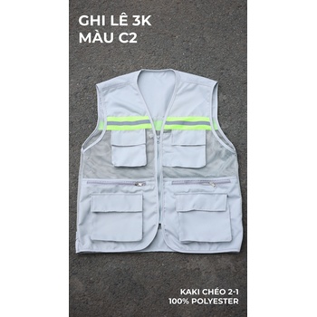 Áo ghi lê kỹ sư 6 túi màu xám trắng chính hãng GAKVN