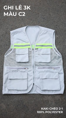 Áo ghi lê kỹ sư 6 túi màu xám trắng chính hãng GAKVN