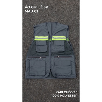 Áo ghi lê kỹ sư 6 túi màu xám chì chính hãng GAKVN